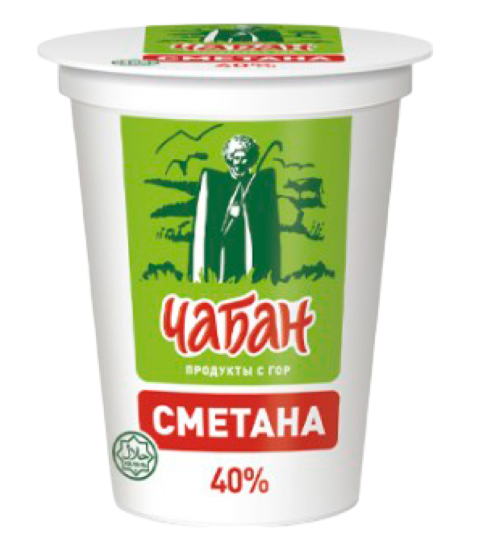 Сметана Чабан 40%  СТАКАН 400гр.