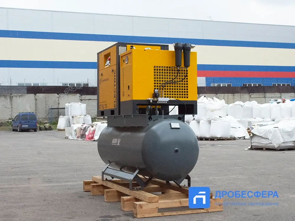 Винтовой компрессор ET SL 7,5-08-500 ES IP55 на ресивере с осушителем