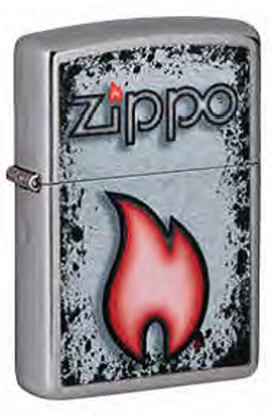 Цена наЗажигалка ZIPPO Flame Design с покрытием Street Chrome, латунь/сталь, серебристая