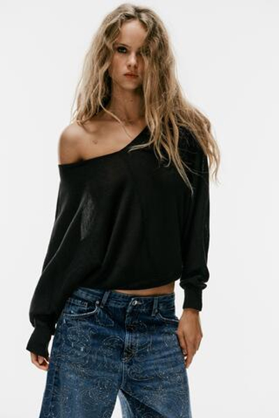 ДЖИНСЫ TR BAGGY СО СРЕДНЕЙ ПОСАДКОЙ И СТРАЗАМИ — ZARA