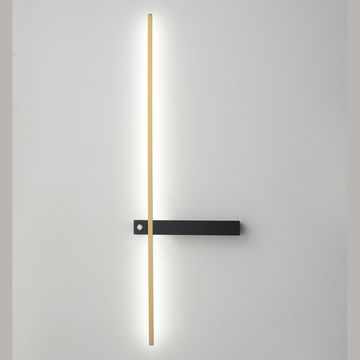 Бра 6W 3000К/4000К/6000К CLT 077W700 BL-BS чёрный/латунь Slender Crystal Lux