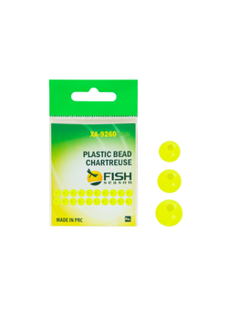 Бусины пластиковые Fish Crystal для монтажа рыболовных оснасток Plastic Bead CHARTREUSE XA-9260 №4 ( 5 упаковок )