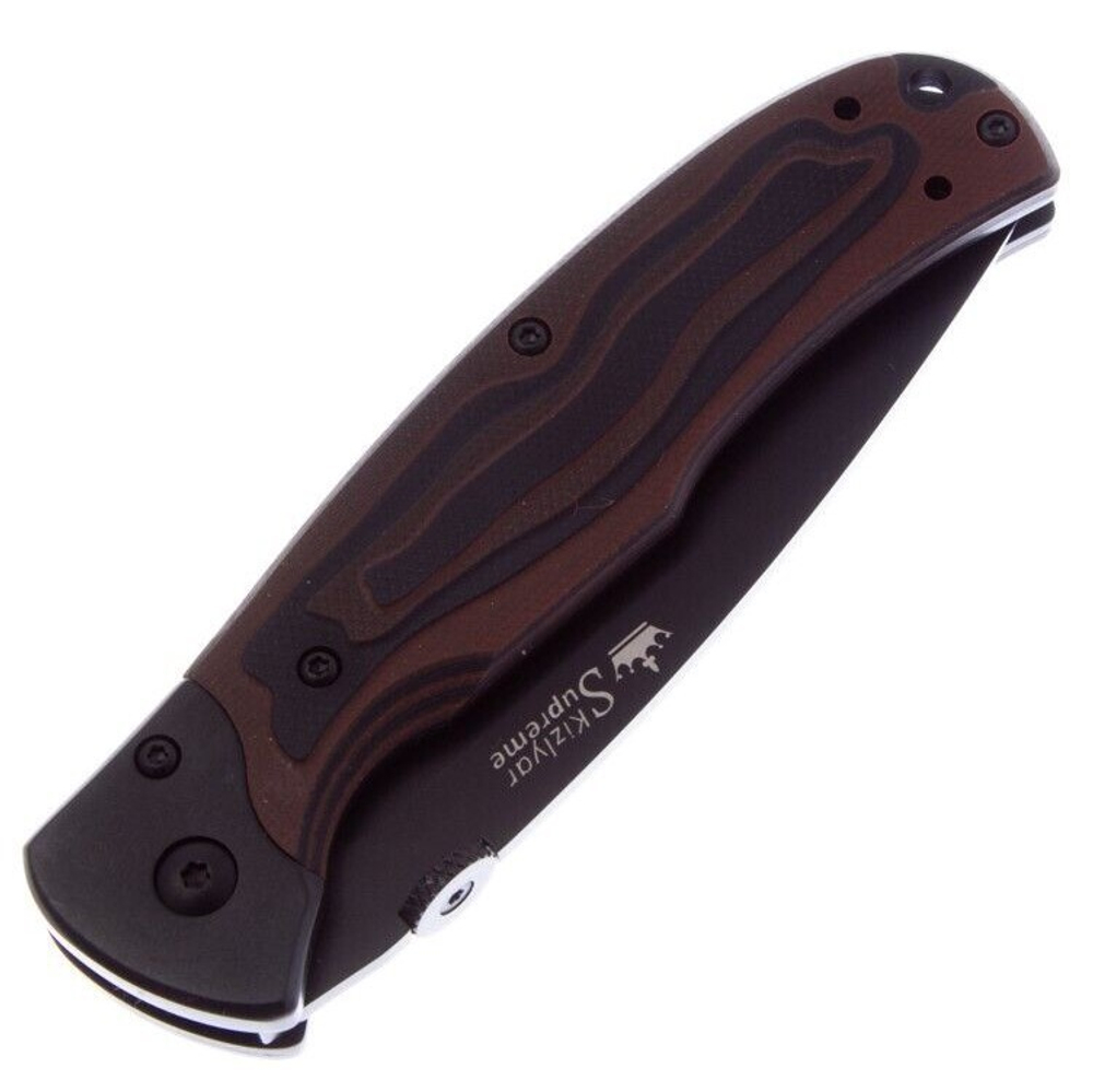 Складной нож Prime D2 Black Titanium, G10 Black-Red Handle, Kizlyar Supreme, 4650065056014