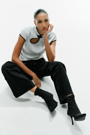 ZARA БОТИЛЬОНЫ НА ТАНКЕТКЕ, ЧЕРНЫЙ