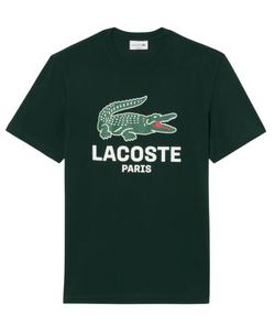 Мужская теннисная футболка Lacoste Printed Cotton - green