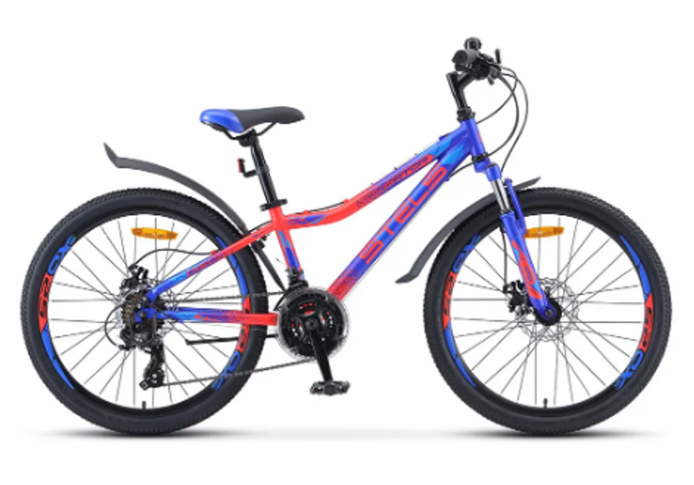 Велосипед 24" Stels Navigator-410 MD р.12" 21 ск. V010 синий/неоновый красный