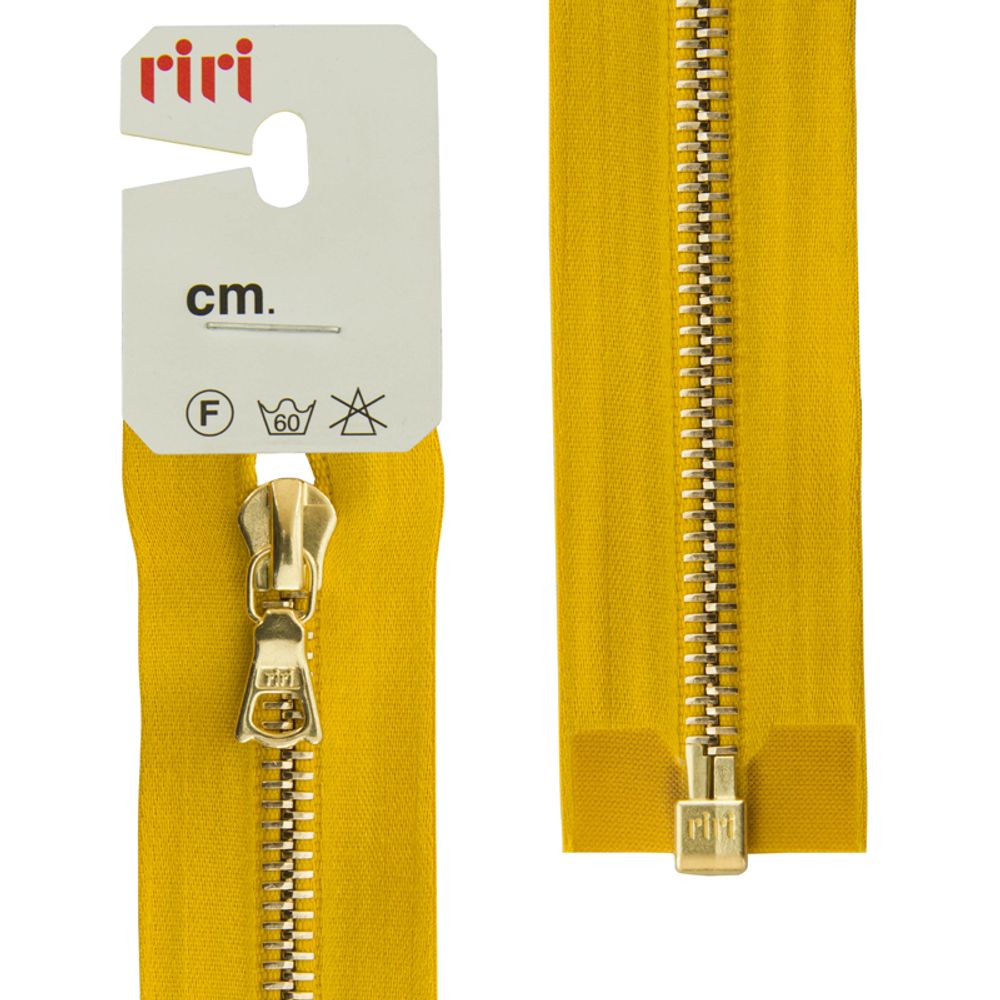 Молния металл RIRI Т6 (6 мм) 1 зам., разъем., 70 см, Gold, атласная тесьма, цв.5339, горчичный, 1 шт Молния металл RIRI Т6 (6 мм) 1 зам., разъем., 70 см, Gold, атласная тесьма, цв.5339, горчичный, 1 шт