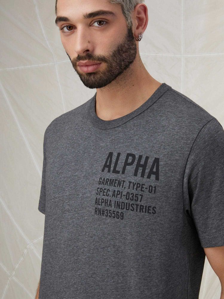 Футболка Alpha Industries Alpha Graphic Tee Dark Charcoal