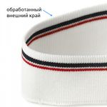Подвяз (довяз) трикотажный 3.5х80 см, белый с т.синей и бордовой полосами, 100% п/э, 2 штуки