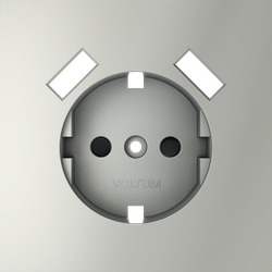 Накладка для розетки с заземлением и защитными шторками, с USB A+A, S70 (сталь)
