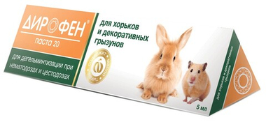 Дирофен-Паста 20 антигельминтик для грызунов и хорьков 5 мл