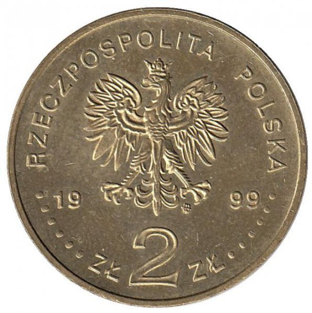 2 злотых 1999 год, Польша. Эрнест Малиновский. 1818-1899 гг. Путешественники и исследователи. UNC