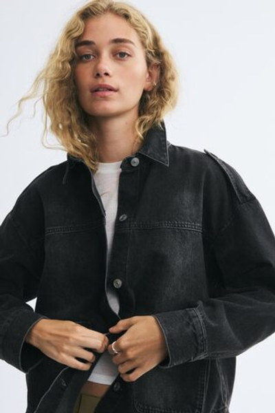 Джинсовая рубашка-овершот оверсайз - H&M