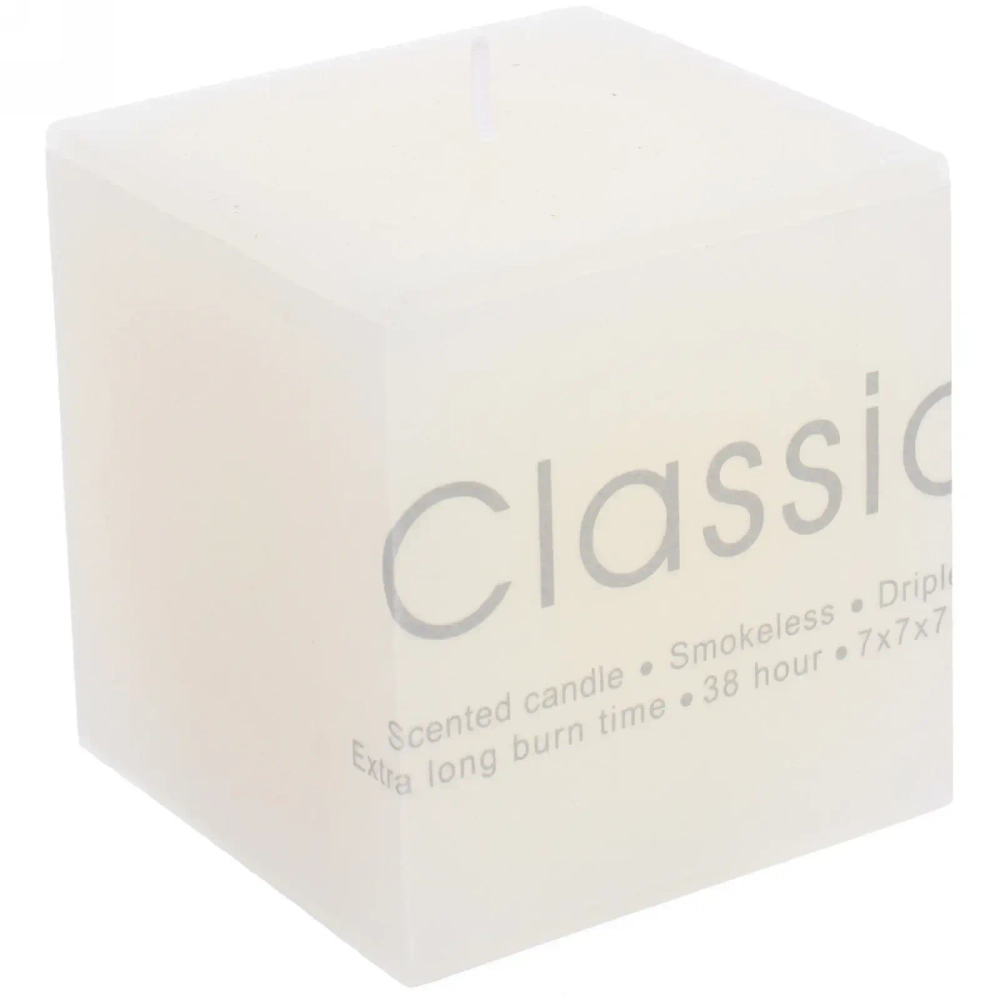 Свеча «Classic» 7*7*7,5см цвет белый ZD-131