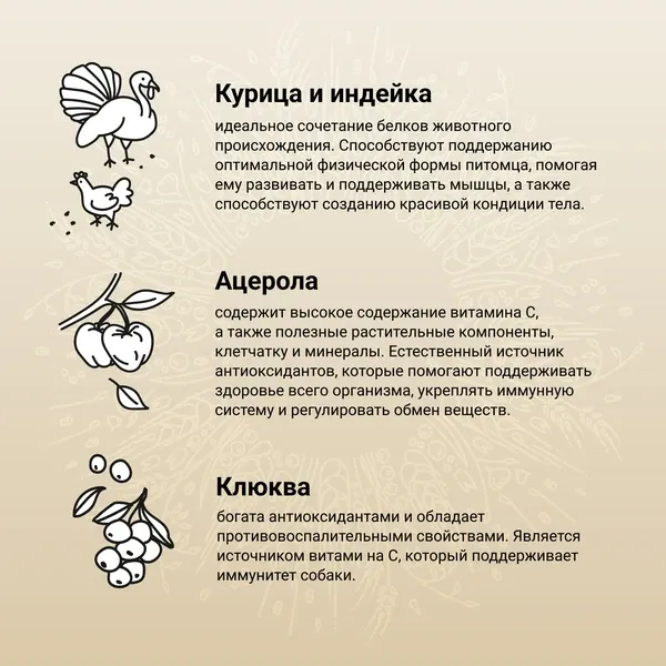 Сухой корм CRAFTIA NATURA для взрослых собак миниатюрных и мелких пород из курицы и индейки