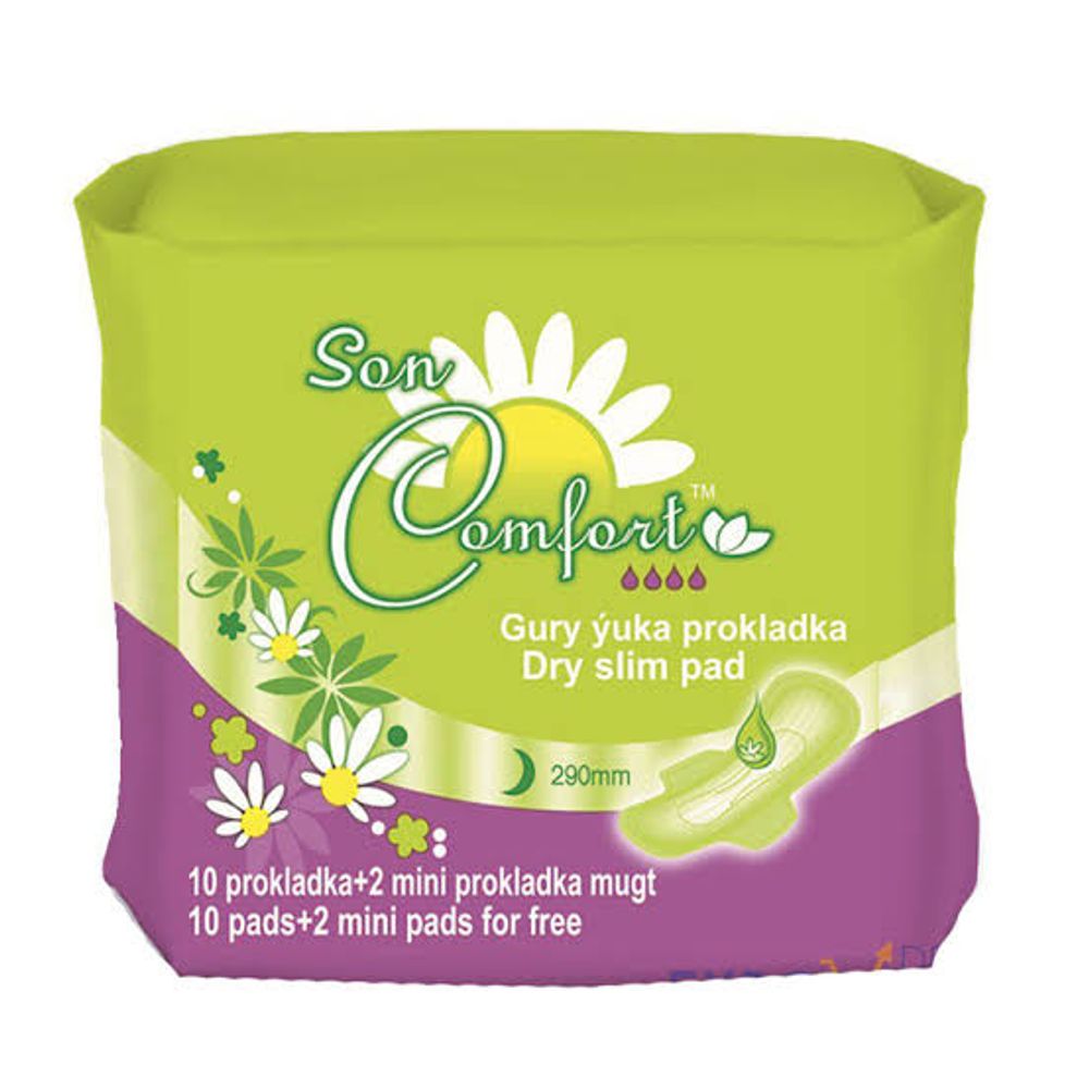 Прокладки ультратонкие Sen Comfort 290мм Dry 10+2шт