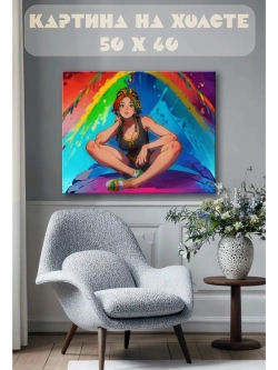 Картина на стену 40 X 50 Девушка аниме