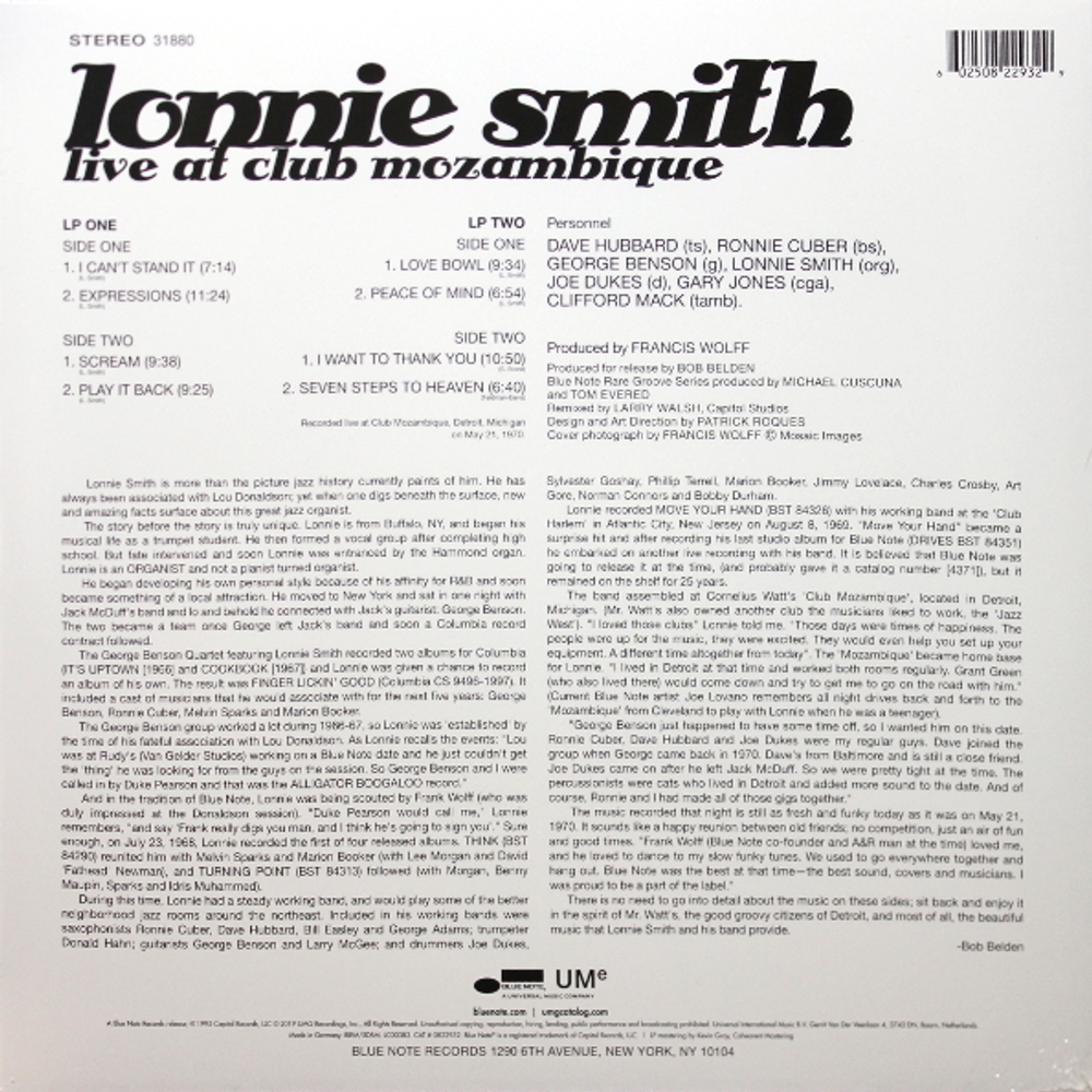 Lonnie Smith / Live At Club Mozambique (2LP)