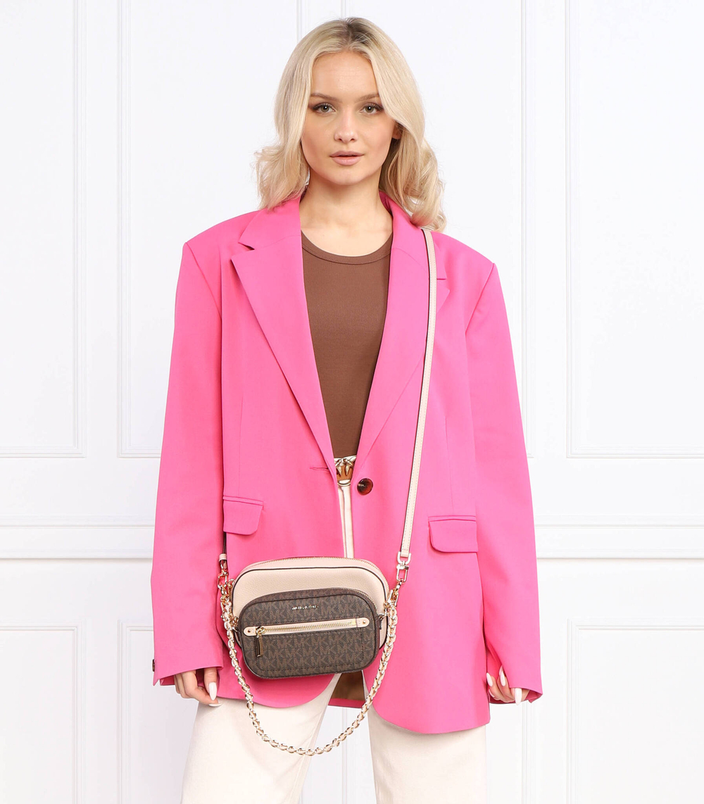 кожаная сумка через плечо 2в1 jet set logo Michael Kors - коричневый(32R3GJ6C4L)