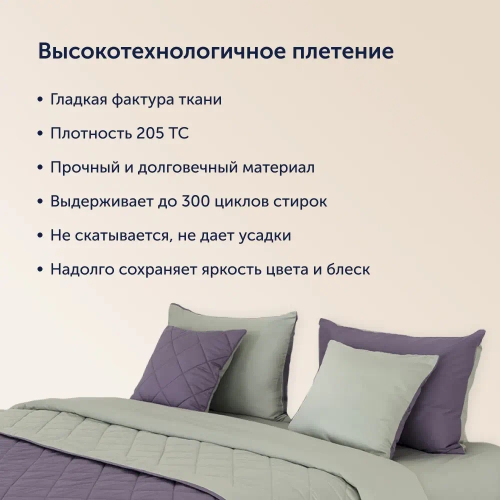 Покрывало + наволочка БайКолор Фиалка/Шалфей