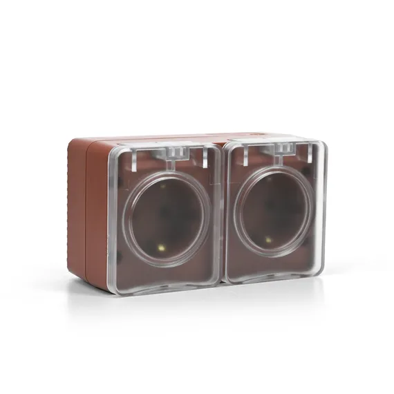 Розетка двойная с крышкой IP54 Systeme Electric AtlasDesign Profi54 Терракотовый ATN547026