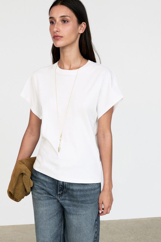 Massimo Dutti Хлопковая футболка, белый