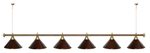 Лампа STARTBILLIARDS 6 пл. (плафоны зеленые,штанга золотая,фурнитура золото)