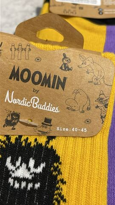 Носки Moomin, желто-сиреневые с персонажем из Муми-троллей, размер 40-45 (из Финляндии)