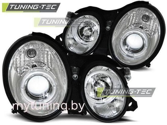 Передние фары angel eyes chrome для Mercedes CLK W208