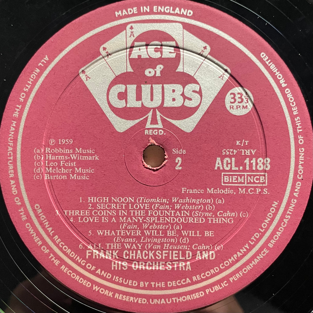 Frank Chacksfield & His Orchestra ‎– Hollywood Movie Hits Vol 2 (Англия 1965г.)