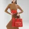 Сумка Fendi Baguette из ткани с логотипом Ff красный