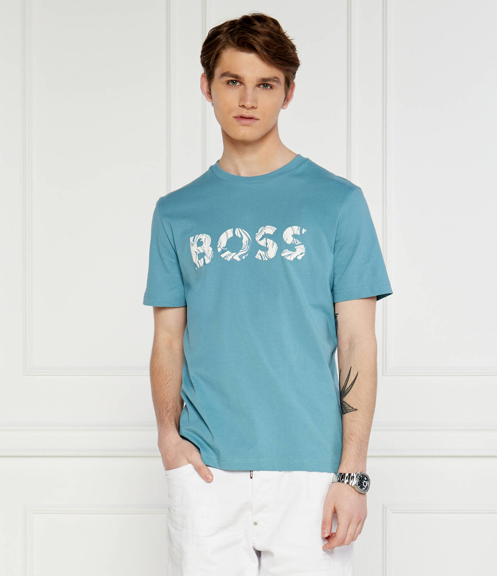 Футболка Te_Bossocean BOSS ORANGE - голубой(50515997)