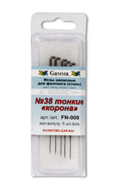 Иглы запасные для валяния №38 средние корона, Gamma, 1 шт.