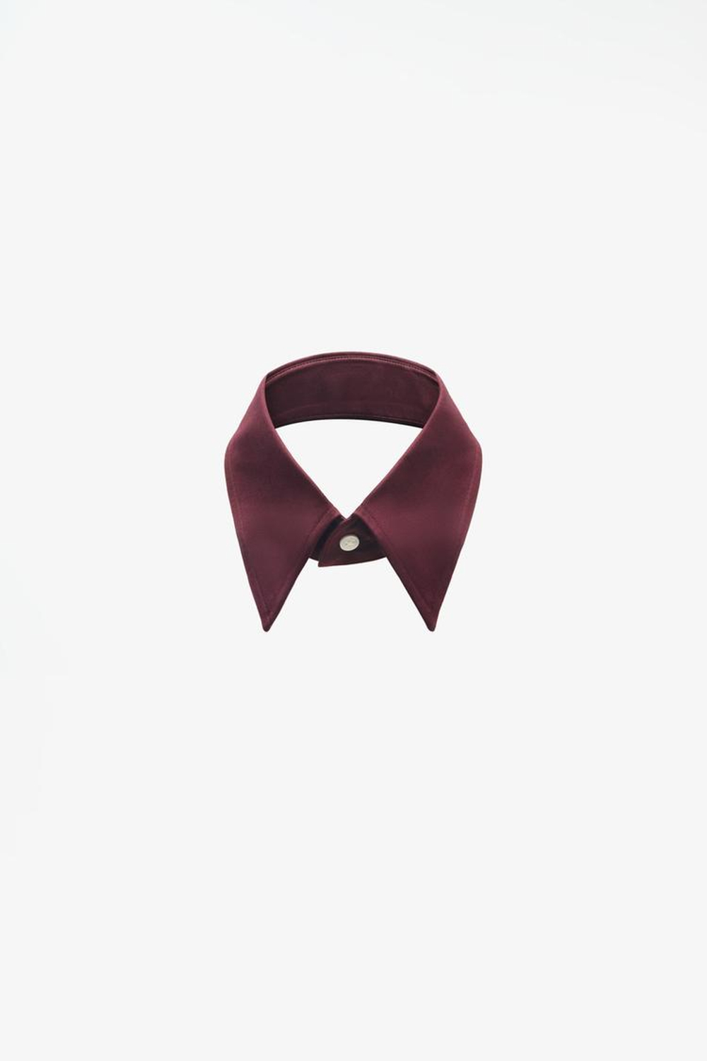 ZARA X JOHN GALLIANO ВОРОТНИК РУБАШКИ ИЗ ПОПЛИНА, БУРГУНДИ