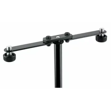 K&M 23510-300-55 поворотный адаптер для установки двух микрофонов на одну стойку, длина 217 мм, стал