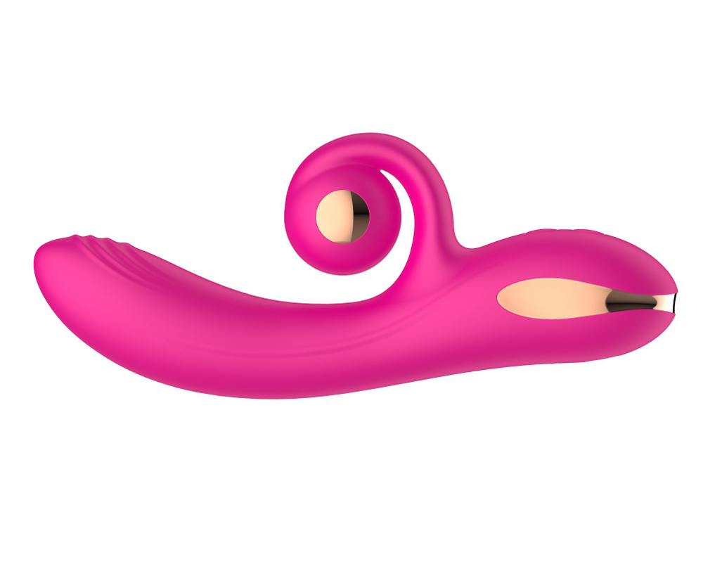 Силиконовый вибратор-кролик с функцией вращения SW3052-hot-pink
