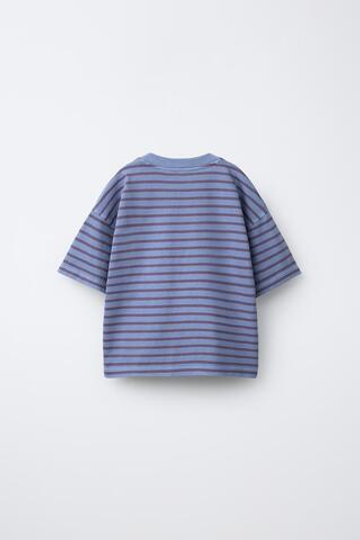 ZARA ФУТБОЛКА В ПОЛОСКУ, ГОЛУБОЙ