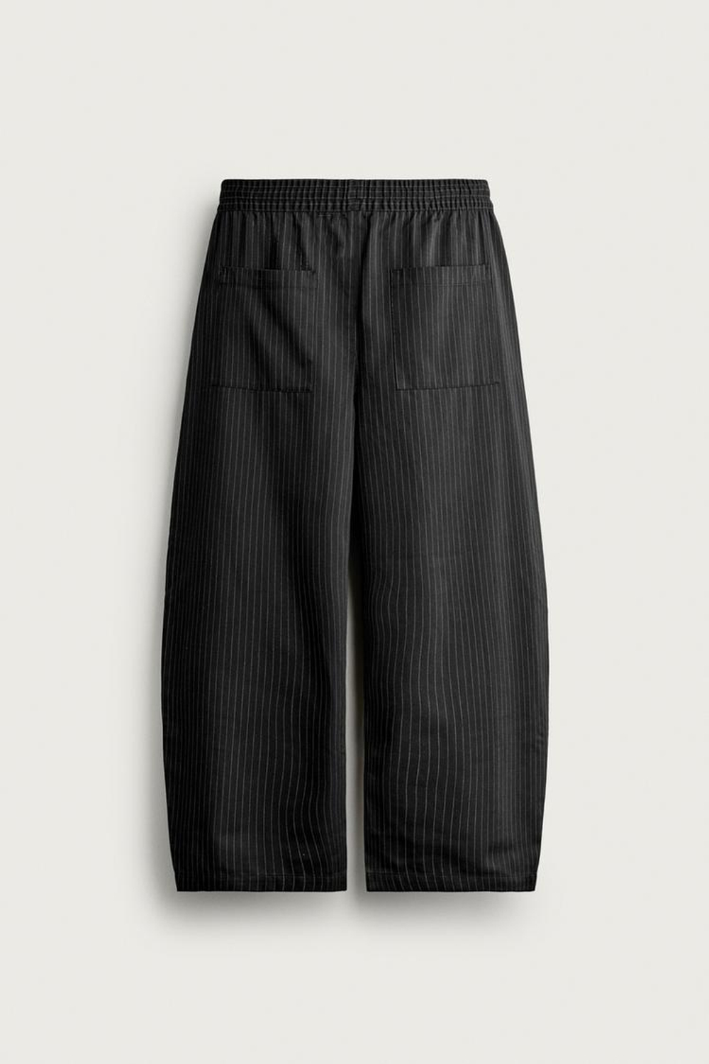 ZARA БРЮКИ BALLOON FIT С БОКОВЫМИ ЗАЩИПАМИ, ПОЛОСКИ