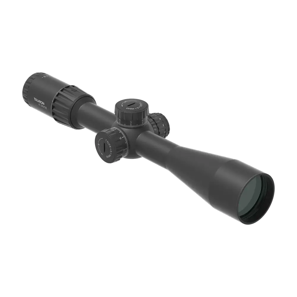 Оптический прицел Vector Optics Tauron 4-24x50 FFP, сетка MPX1 Mil, 30мм, тактические барабаны, азотозаполненный, подсветка красным (SCFF-65)