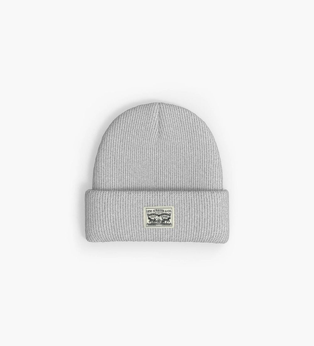 Шапка LEVI'S BACKPATCH BEANIE LIGHT HEATHER GREY