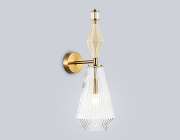 Настенный светильник с керамикой 1*E14 LH53185 латунь/прозрачный High Light Ceramo Ambrella