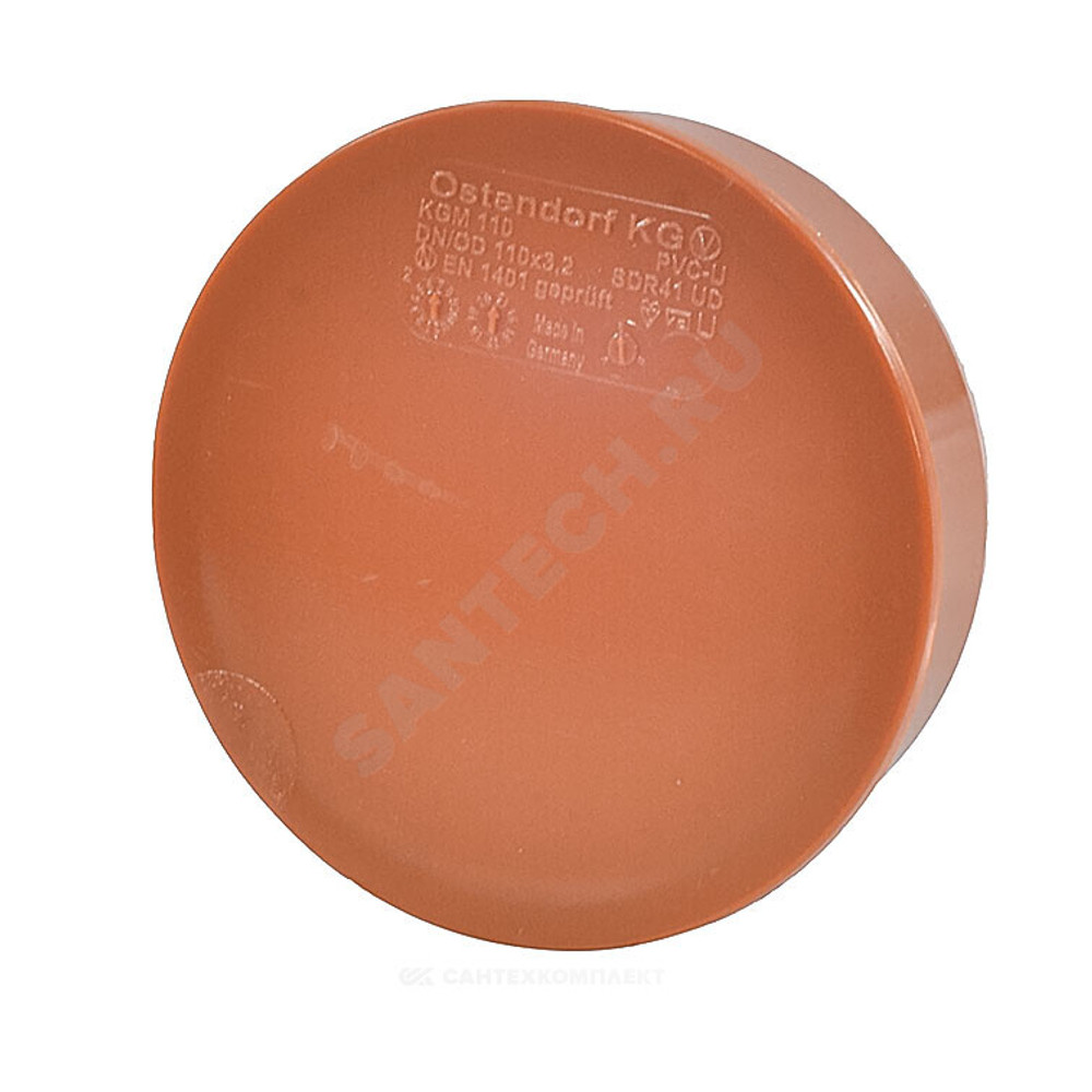 Заглушка НПВХ коричневая Дн 200 б/нап KGM Ostendorf 223620