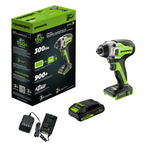 Винтоверт ударный акк. Greenworks GD24ID3, 24V, б/щет, 0-2800об/мин, 4000уд/мин, HEX 1/4, 300Нм, 3 режима,1x2Ач,ЗУ,кор (3802807CUA)