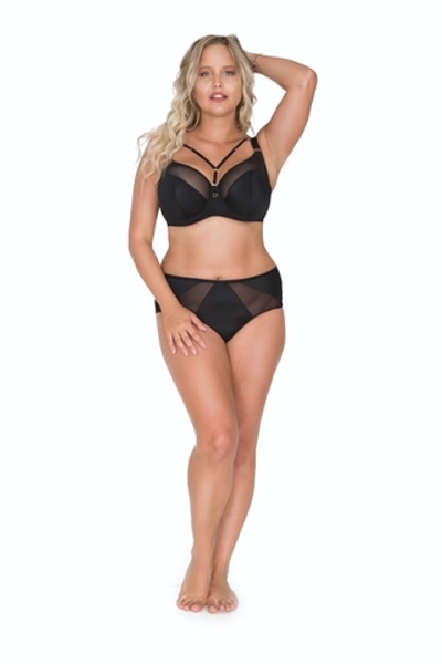 Бюстгальтер plus size с декоративными бретелями (Размер: 85I) (Цвет: черный)