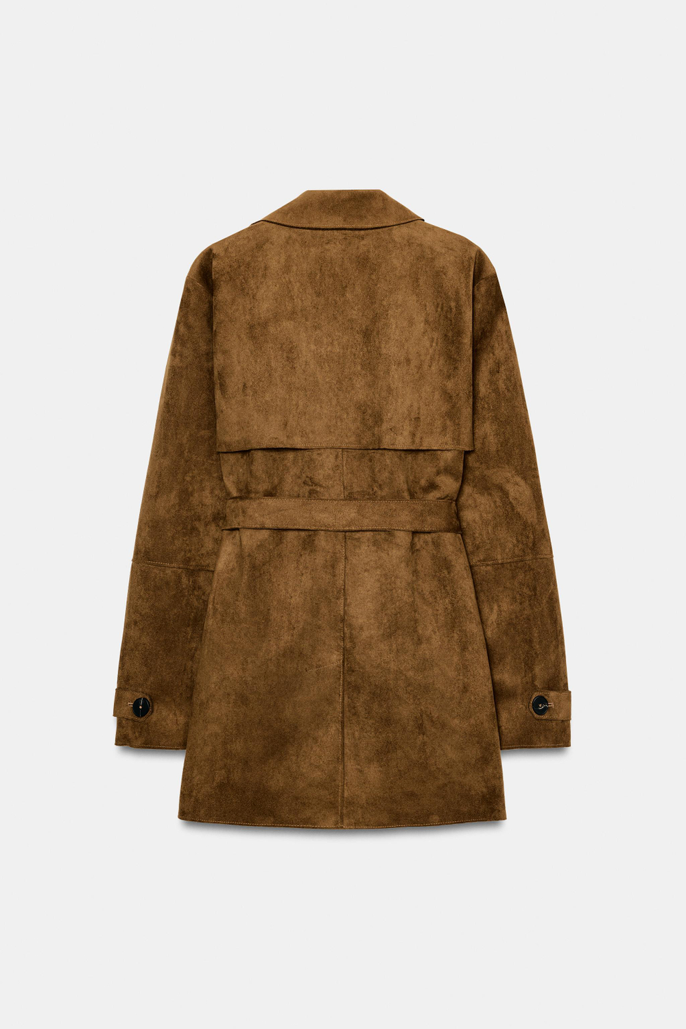 ТРЕНЧ ИЗ ИСКУССТВЕННОЙ ЗАМШИ С ПОЯСОМ — ZARA