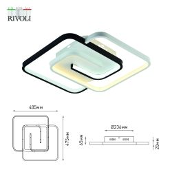 Светильник потолочный светодиодный Rivoli Jenny 6102-103 LED 3950К - 4400К 91 Вт модерн с пультом | Rivoli