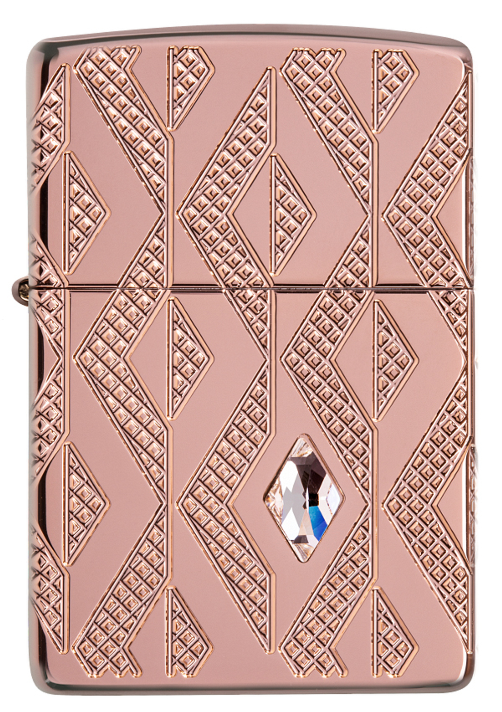 Зажигалка Zippo Armor Geometric Diamond Pattern Design, латунь/стальрозовое золото,38x13x57мм