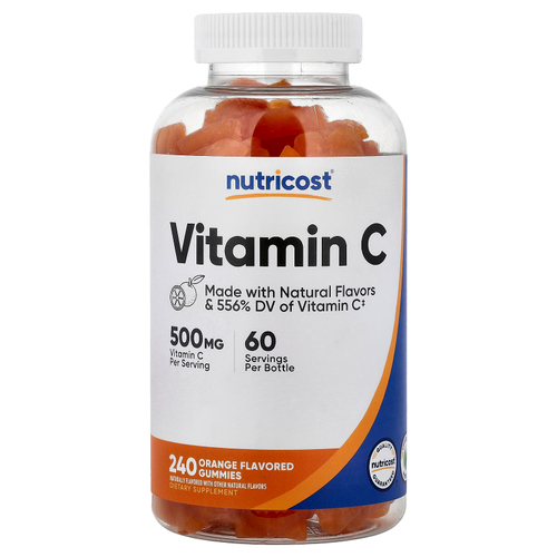 Nutricost, жевательный витамин C, со вкусом апельсина, 240 жевательных таблеток