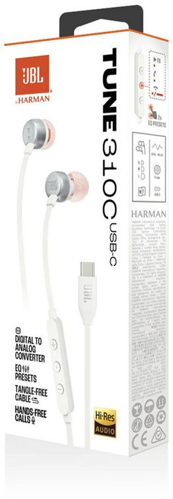 Наушники JBL Tune 310C White, внутриканальные
