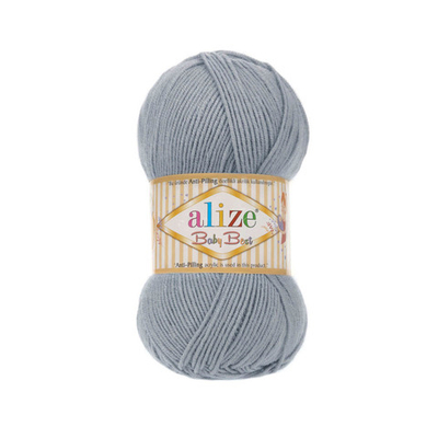 Пряжа Alize (Ализе) Baby Best / уп.5 мот. по 100 г, 240м, 119 серое небо A